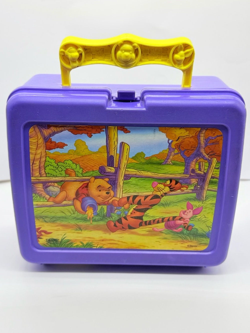 Vintage Thermos Disney Winnie the Pooh Lunch Box Purple Tigger Piglet 90s - Picture 1 of 10